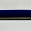 Blue velvet pen box with white satin 2