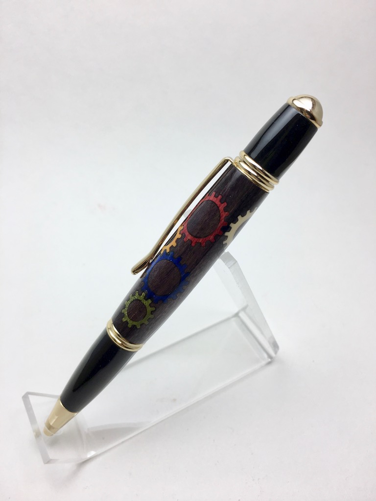 Gears Inlay Pen - Roby Write, Handmade, Handcrafted Pens Texas