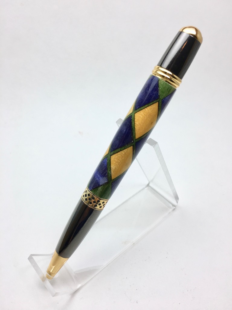 Harlequin Diamonds Blue Yellow Green
