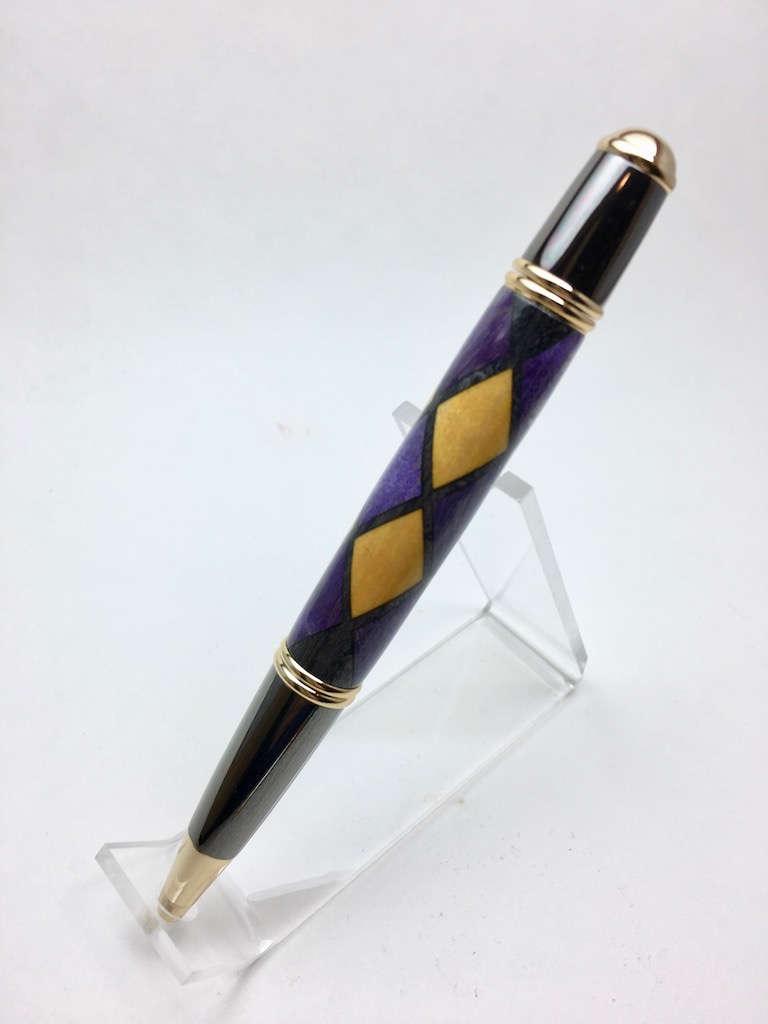 Harlequin Diamonds Purple Yellow Green
