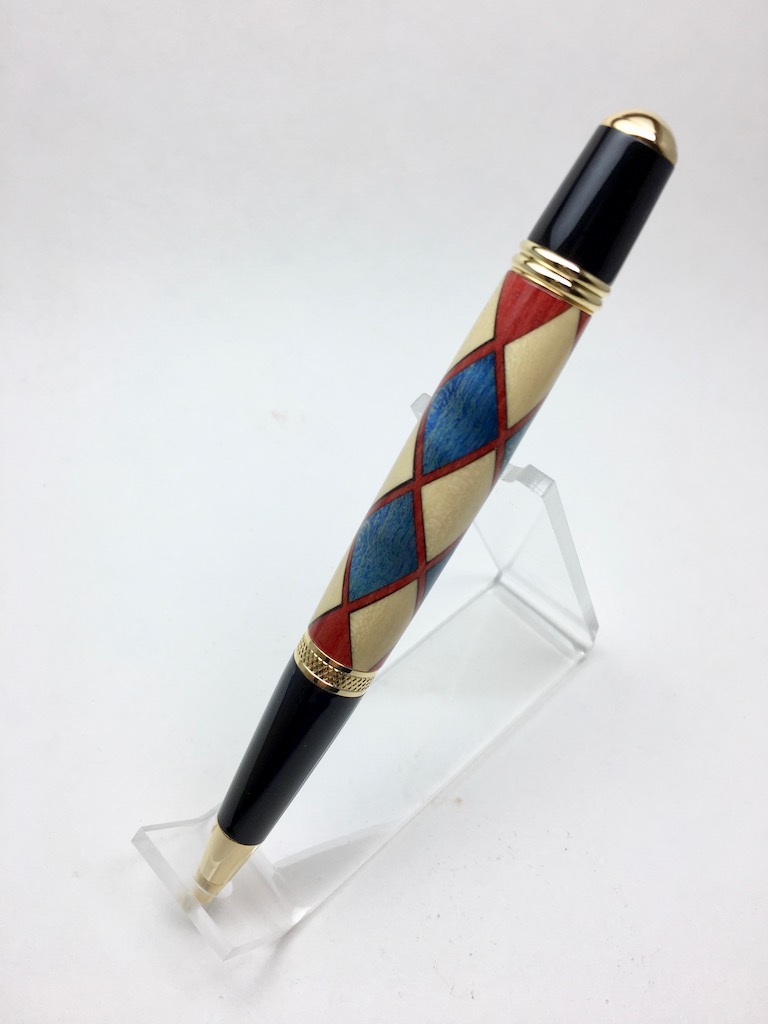 Harlequin Diamonds Red White and Blue