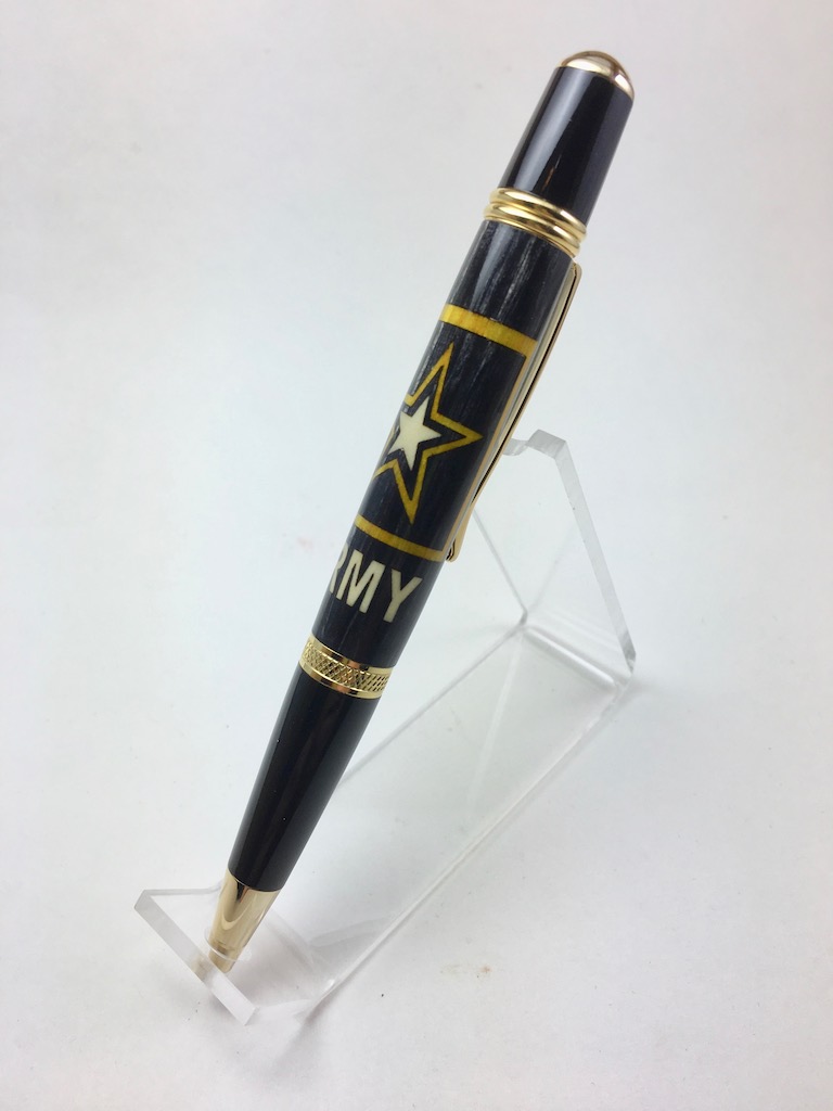 Army Insignia Inlay Pen - Roby Write, Handmade, Handcrafted Pens