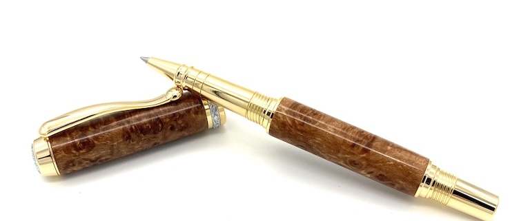 Handcrafted Maple Burl Rollerball Pen