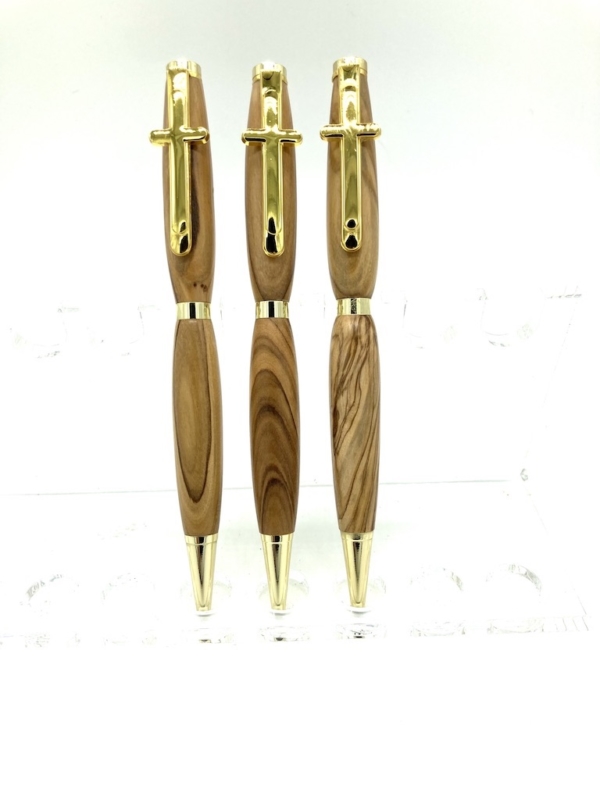 Bethlehem Olivewood Pens with Cross clip