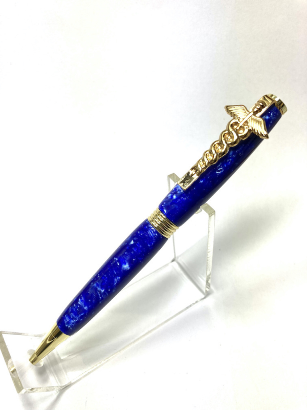 Blue Caduceus Pen