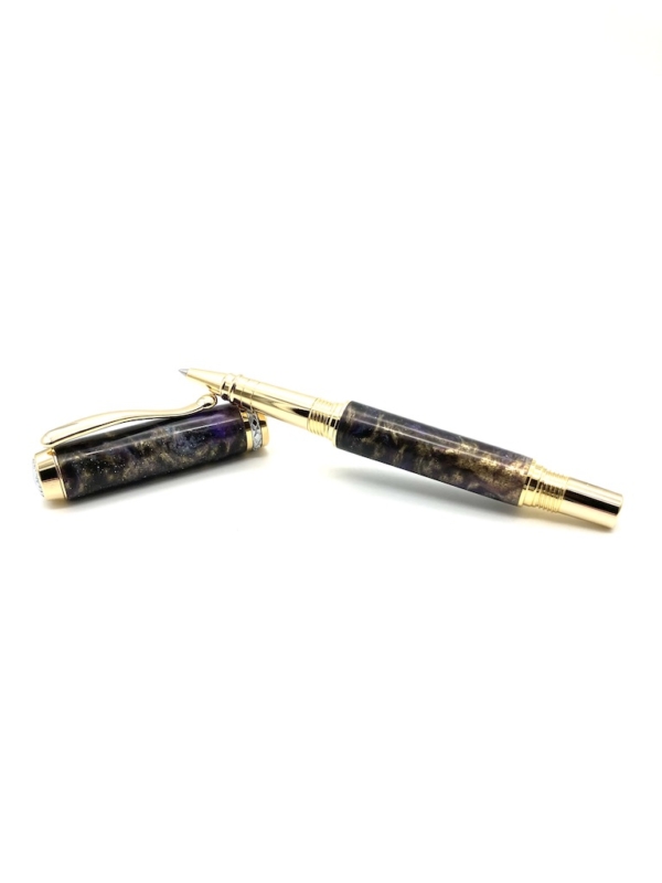 Gold and Purple Rollerball Pen Triton