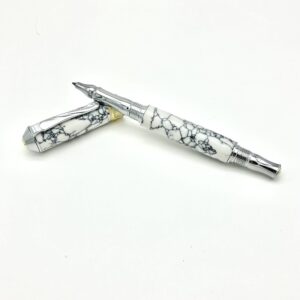 White Marble TruStone Rollerball Pen
