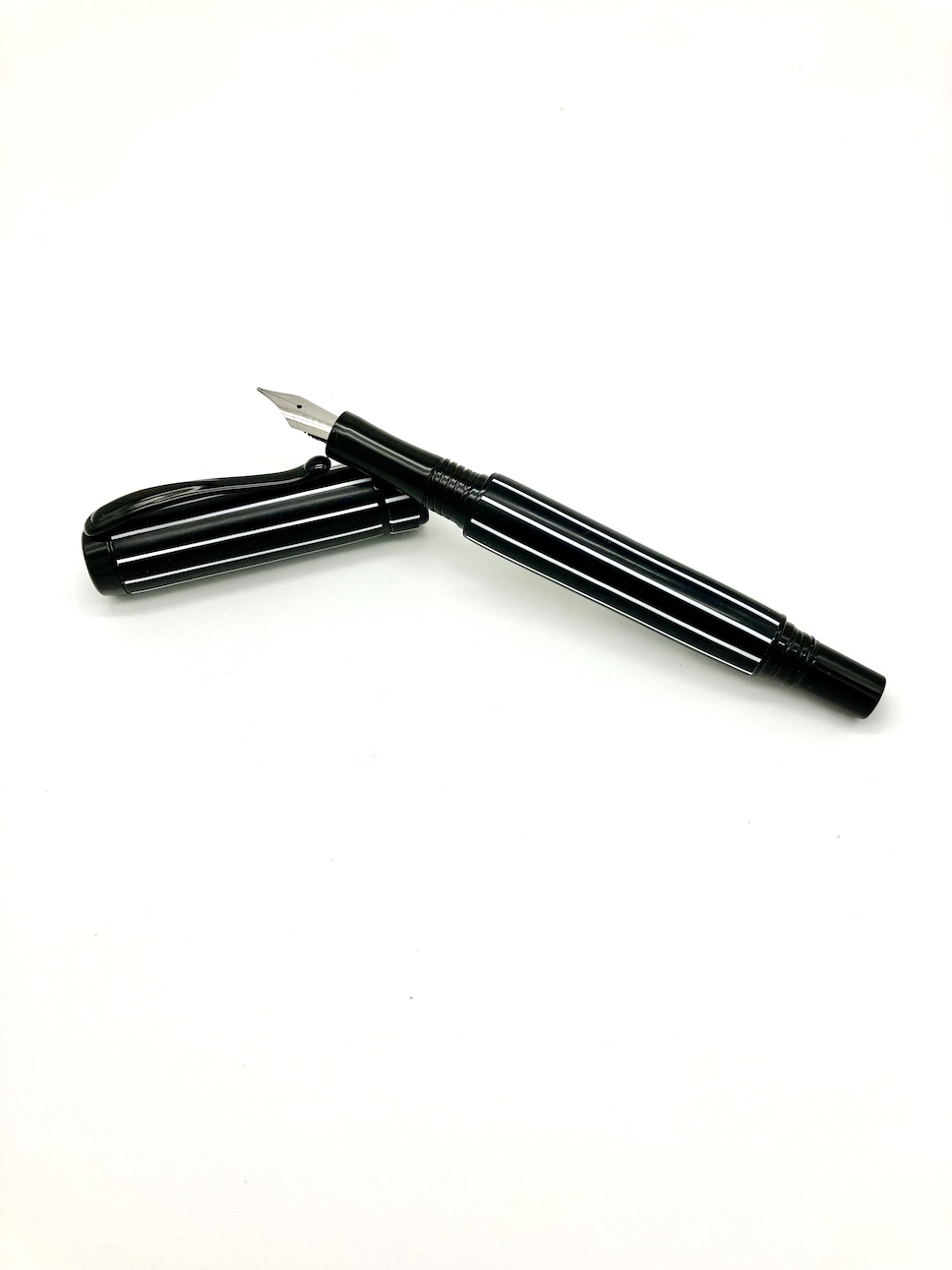 Black and White Pinstripe Fountain Pen
