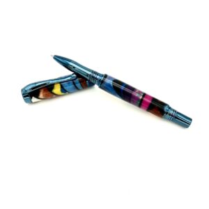 Blue Stained Glass Rollerball Pen