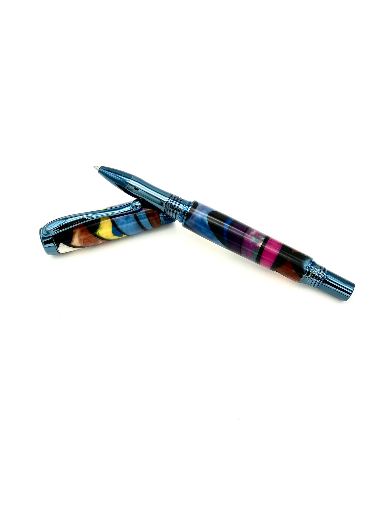 Blue Stained Glass Rollerball Pen