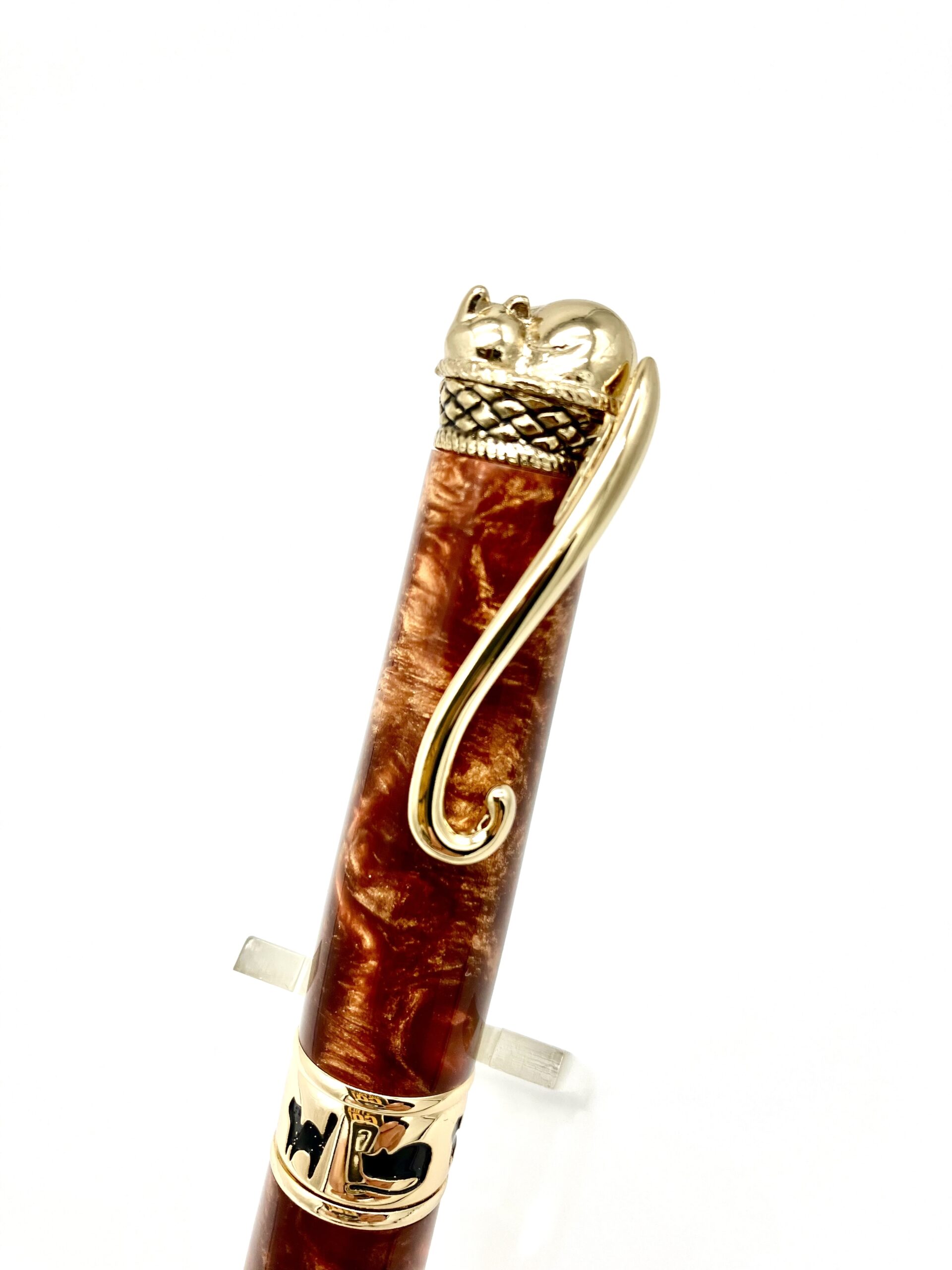 Cat pen finial detail