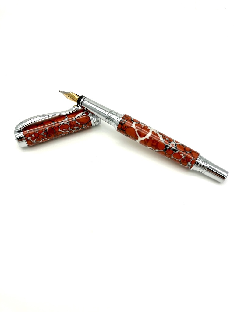 TruStone Red Dino Bone Fountain Pen